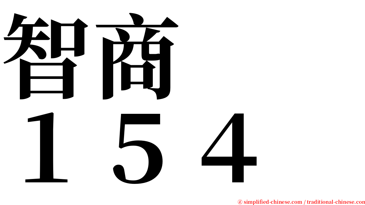 智商　　１５４ serif font